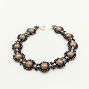 Black & Gold Beaded, Handmade Bracelet